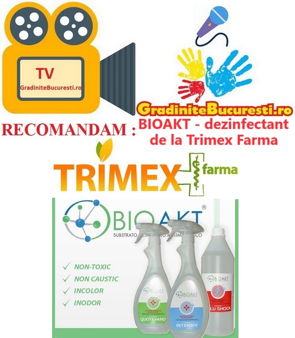 TV GradiniteBucuresti.ro RECOMANDA BIOAKT - dezinfectant de la Trimex Farma, ideal pentru gradinite & scoli