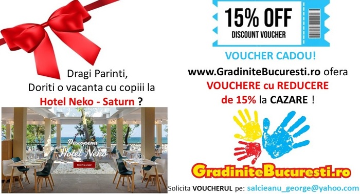 VOUCHERE cu REDUCERE de 15% la Hotel Neko - Saturn